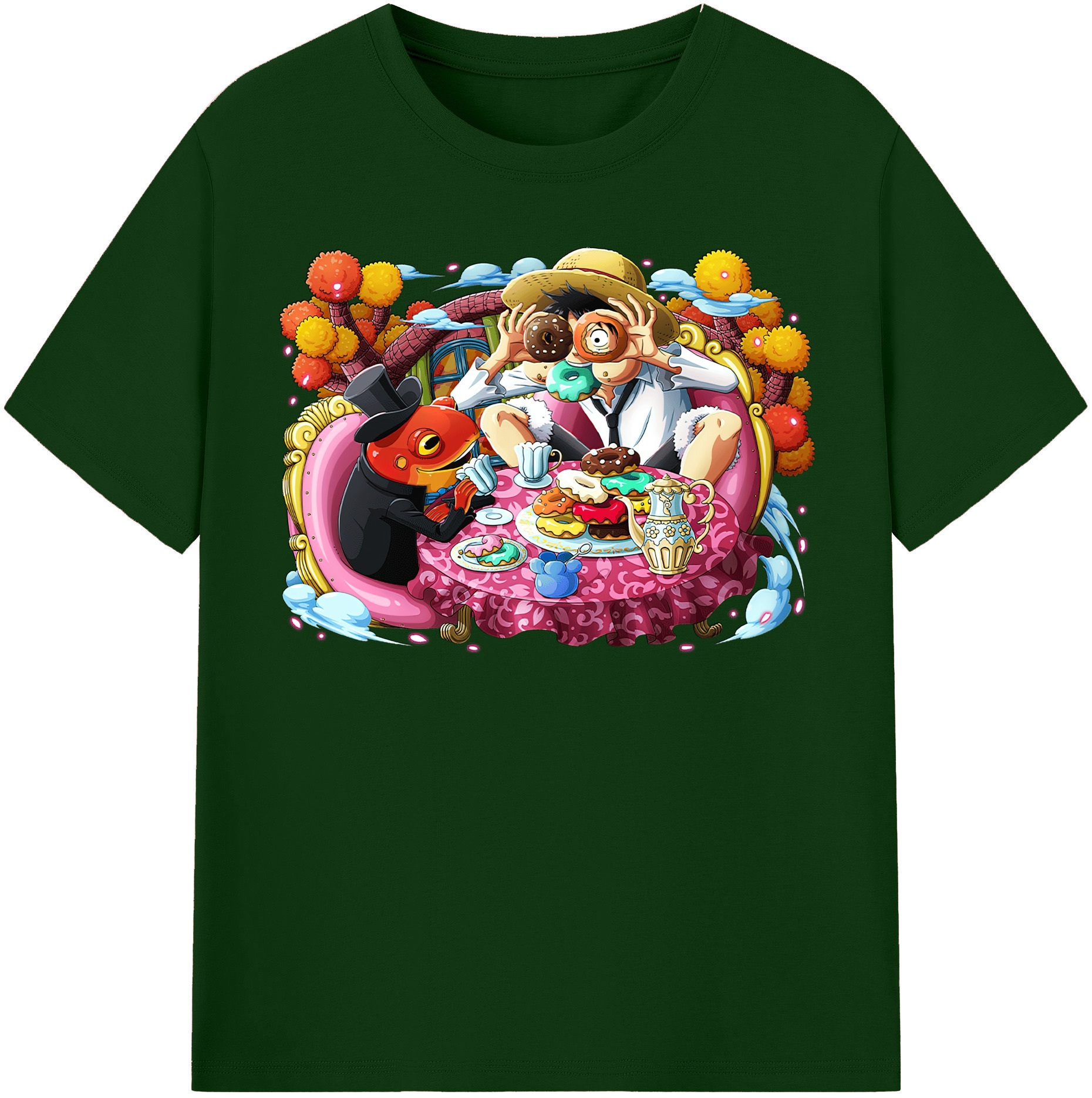 ワンピース モンキー・D・ルフィ ONE PIECE Monkey D. Luffy 綿100％半袖Tシャツ（フロントプリント）